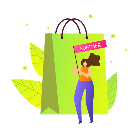 Summer Shopping Sale  Illustration