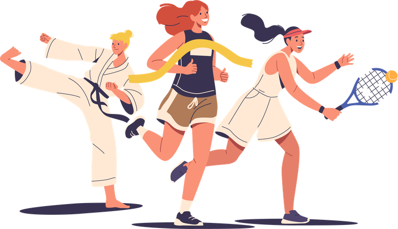 Summer Sport Athletes  Illustration