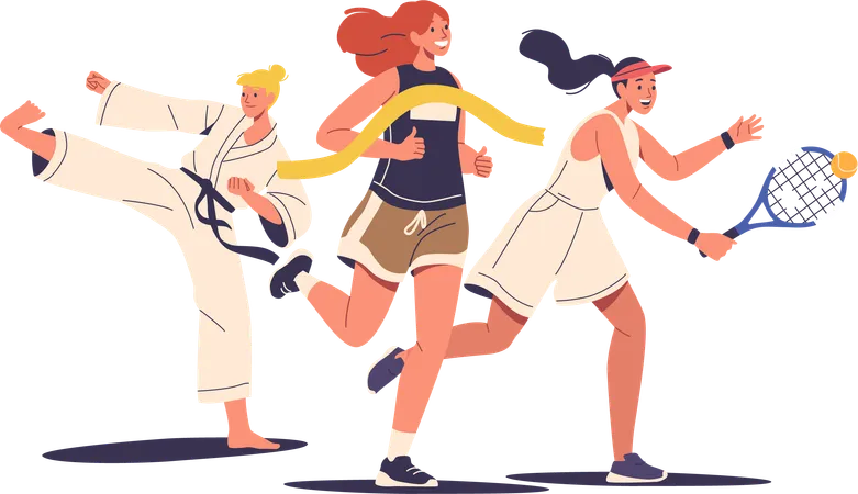 Summer Sport Athletes  Illustration