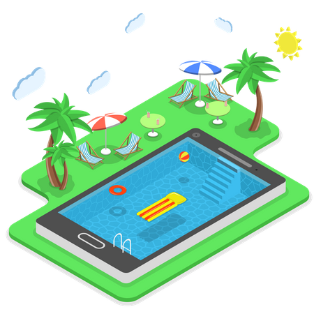 Summer vacation online booking  Illustration