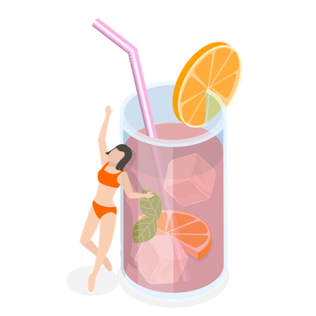 Summer Vibes Chilling and Relaxing  Illustration