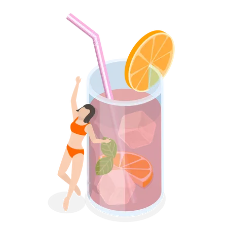 Summer Vibes Chilling and Relaxing  Illustration