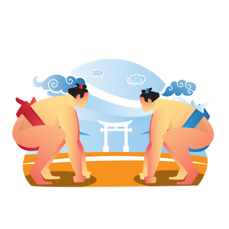 Bataille de sumo  Illustration
