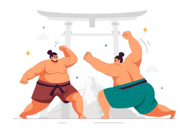 Combat de sumo  Illustration