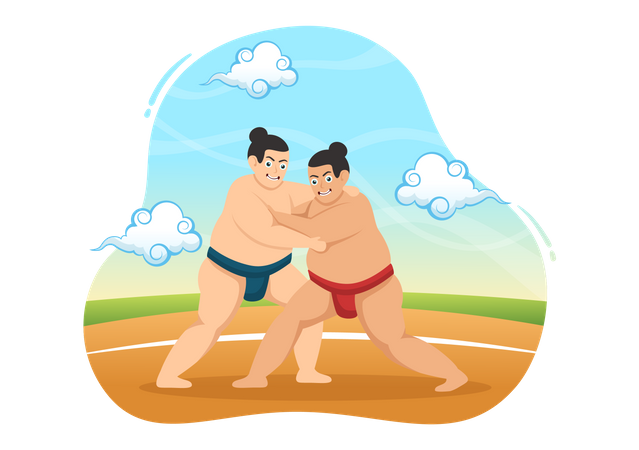 Sumo Fight  Illustration