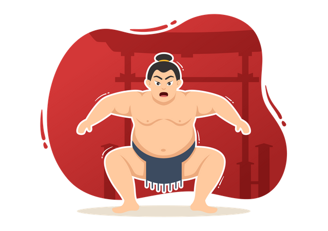Sumo Wrestler Illustration