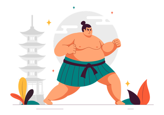 Sumo Wrestler  Illustration