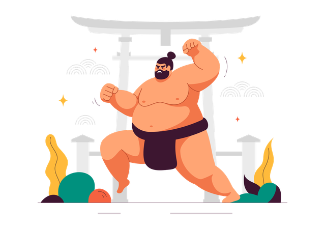 Sumo Wrestler  Illustration