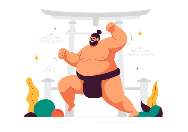 Sumo Wrestler  Illustration