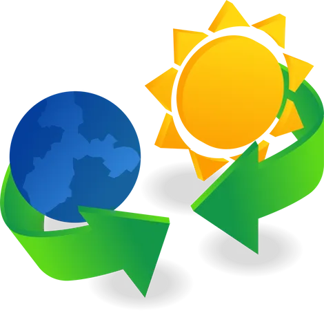 The Sun And The Earth Complement Each Other Illustration