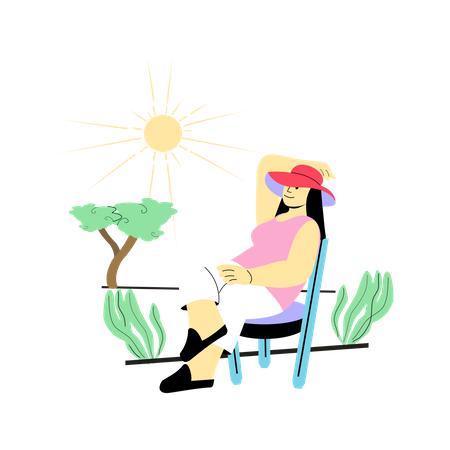 Sunbathing in the morning  Illustration