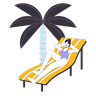 sunbathing on beach illustration svg