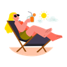 illustrations of sunbath