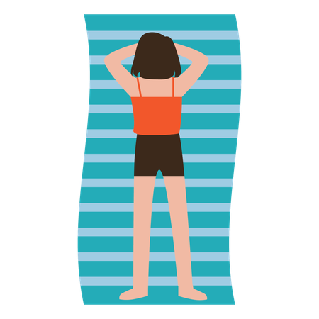 Sunbathing on the beach  Illustration