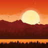 mountain sunset illustration free download