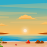 sunset background illustration free download