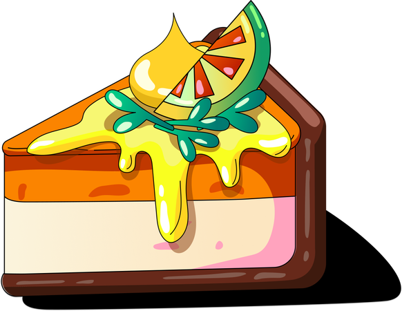 Sunset Citrus Cake  일러스트레이션