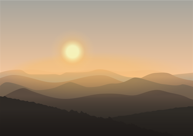 Sunset mountain  Illustration