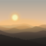 illustration sunset mountain