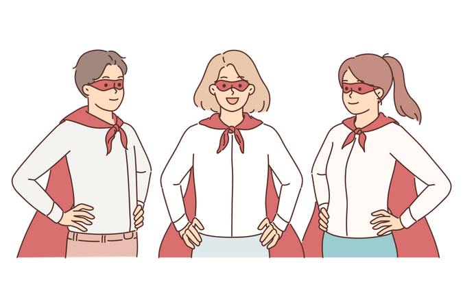 Super business people  Illustration