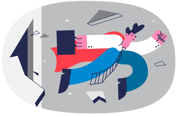 Super businessman going to office  Illustration