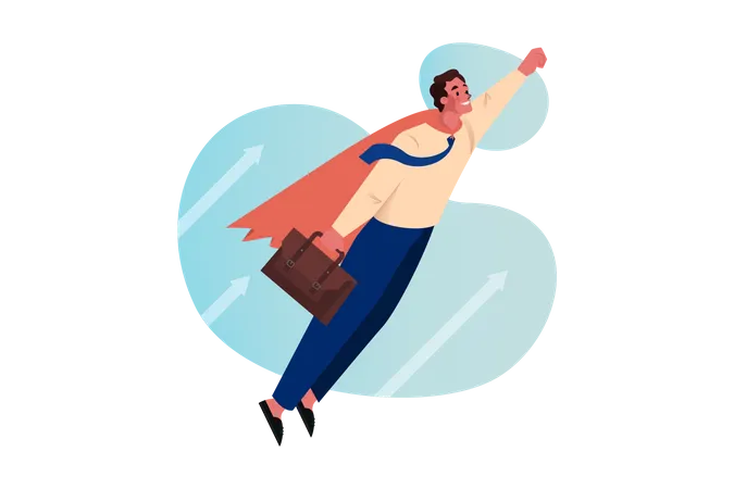 Super businessman  Illustration