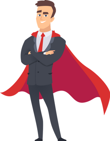 Super businessman standing  Illustration