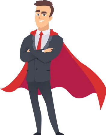 Super businessman standing  Illustration