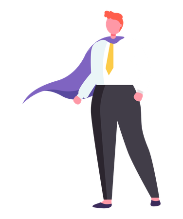 Super businessman standing  Illustration