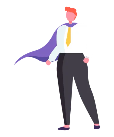 Super businessman standing  Illustration