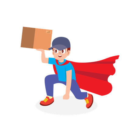 Super Delivery Man  Illustration