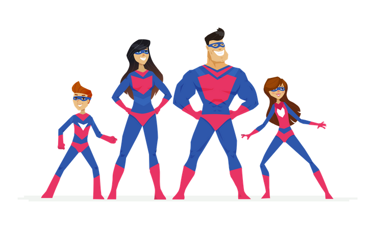 Super family  Illustration