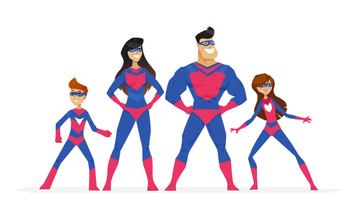 Super family  Illustration