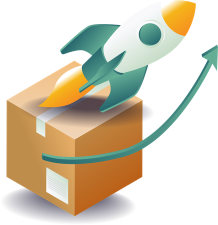 Super fast package delivery  Illustration