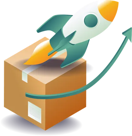 Super fast package delivery  Illustration