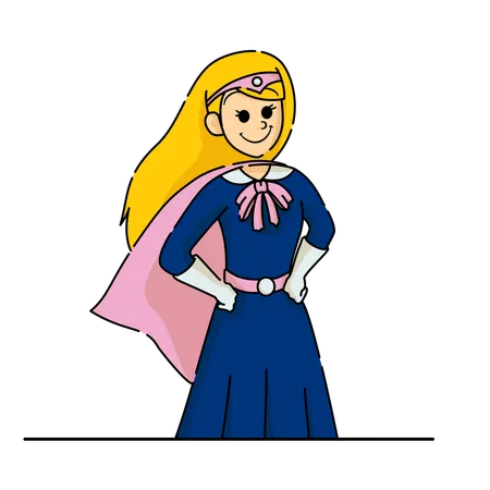 Super girl giving standing pose  Illustration