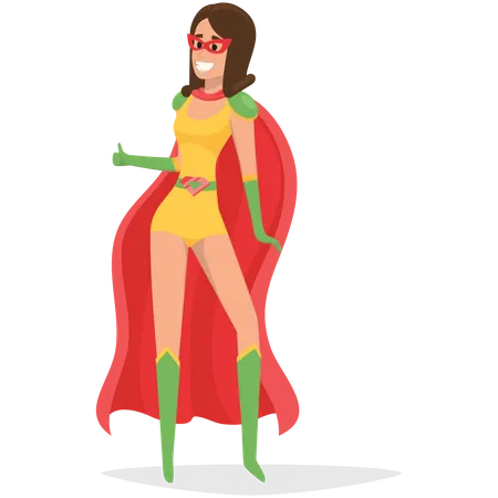 Super girl showing thumbs up Illustration