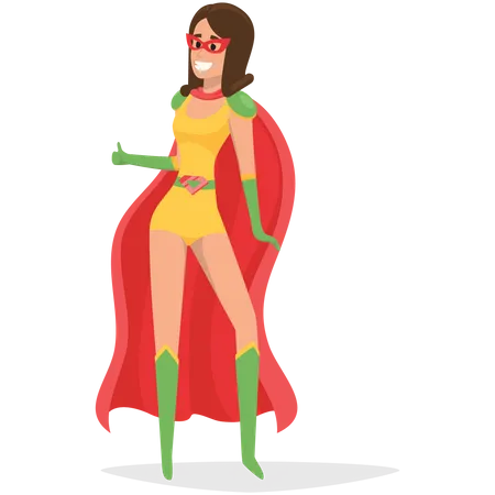 Super girl showing thumbs up  Illustration