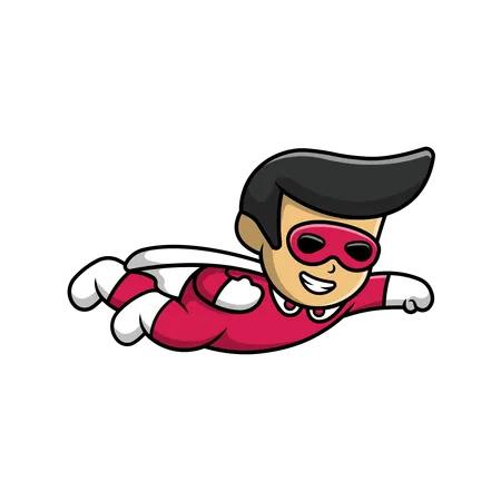 Super Hero Boy Flying  Illustration