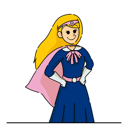 Super Mädchen in Stehpose  Illustration