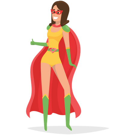 Supermädchen zeigt Daumen hoch  Illustration