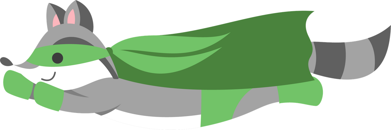 Súper mapache  Ilustración