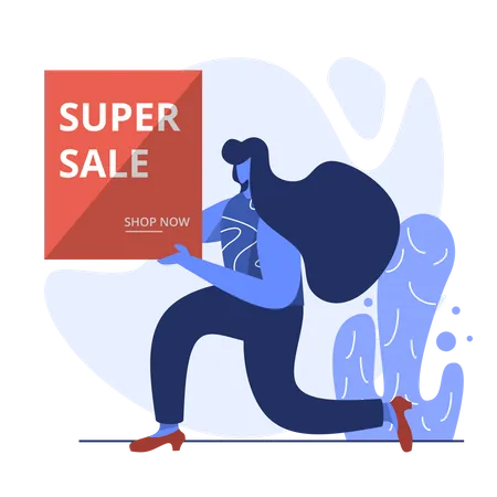 Super money saver sale Illustration