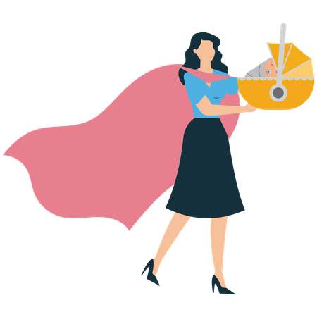 Super mother  Illustration