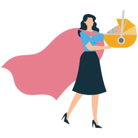 Super mother  Illustration