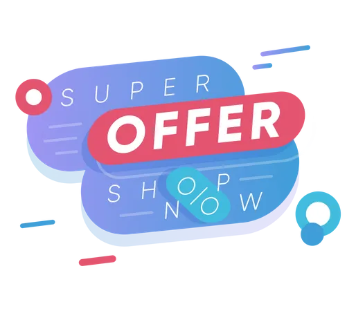 Super offer sale tag Illustration