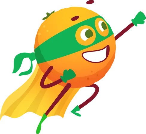 Superheroes Fruits Character Healthy Vegetables Comics Style 일러스트레이션