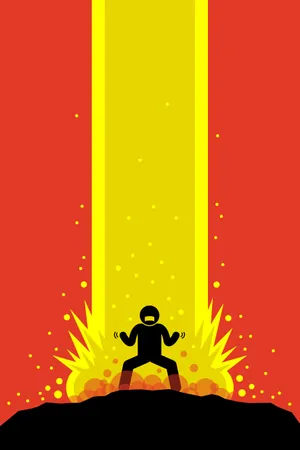 Super power man charging  Illustration