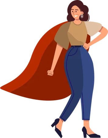 Super woman giving standing pose  Illustration