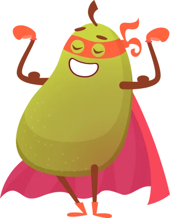 Super Herois Frutas Personagem Vegetais Saudaveis Estilo De Quadrinhos Ilustração